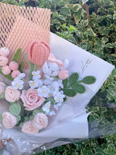 Pink Style Bouquet (No.3) with bunny and berry