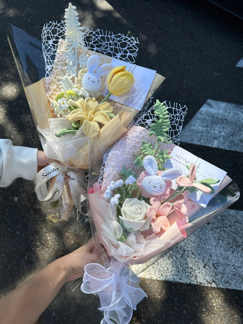 Pink /yellow Style Bouquet (No.7) with bunny