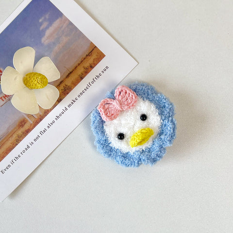 Crochet hair clip-duck