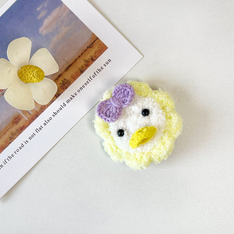 Crochet hair clip-duck